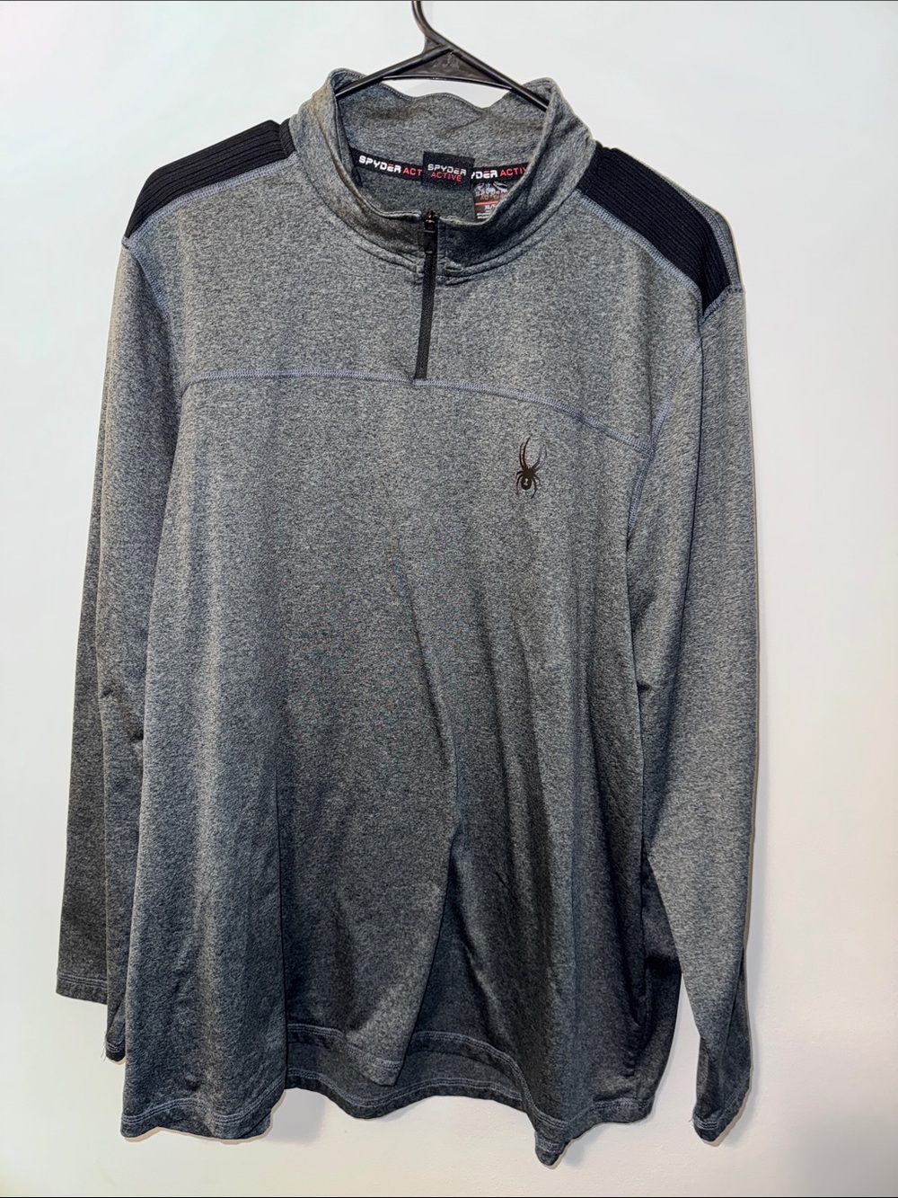 Spyder Men’s Gray Quarter-Zip Performance Sweater